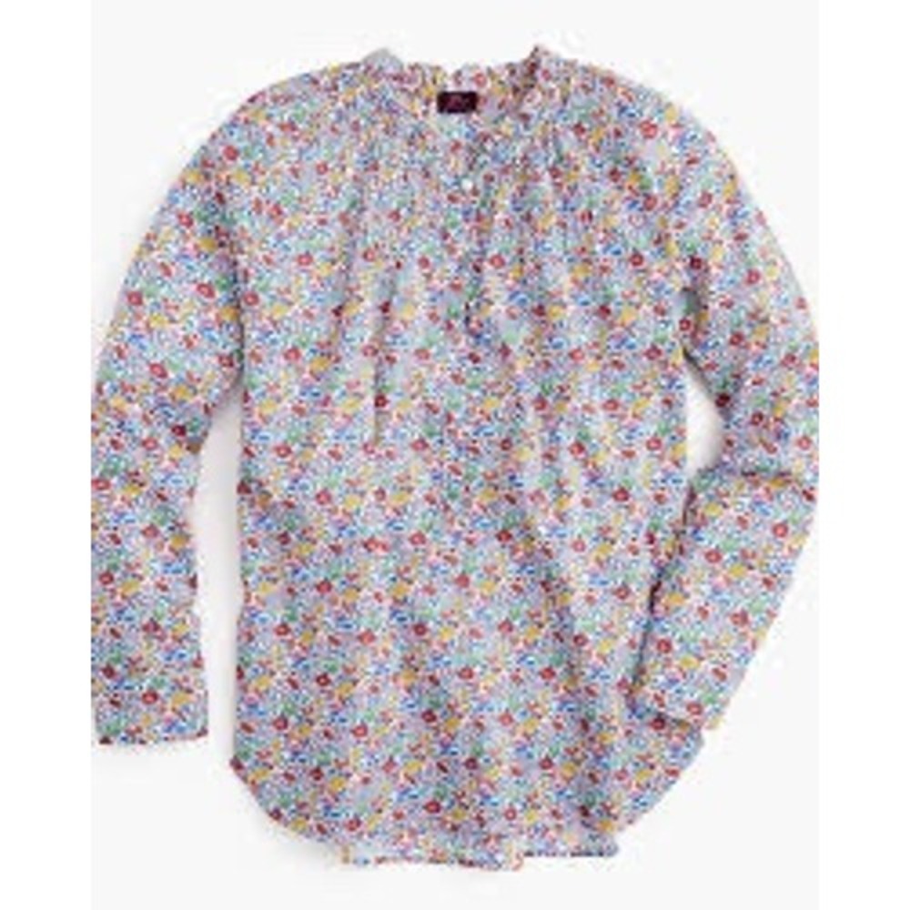 J.Crew Liberty Of London Favourite Flower Ruffle Top Classic Popover Blouse 4
